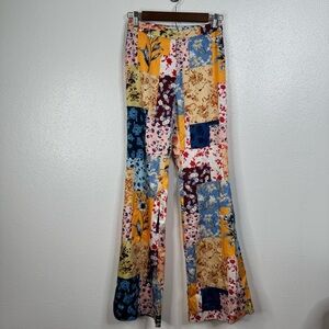 Lyn Around‎ Patchwork Flare Pants Size Xsmall
